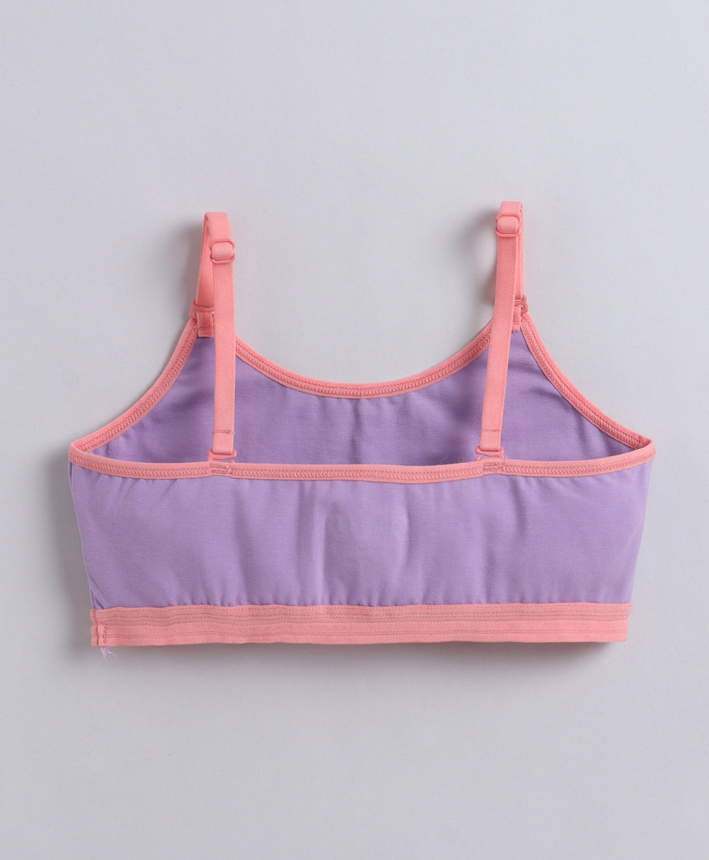 Bumzee Peach & Lavender Beginners Bra, Pack of 2, Sleeveless, Stretch Cotton, Non Padded (Style Peb11484)