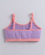 Bumzee Peach & Lavender Beginners Bra, Pack of 2, Sleeveless, Stretch Cotton, Non Padded (Style Peb11484)