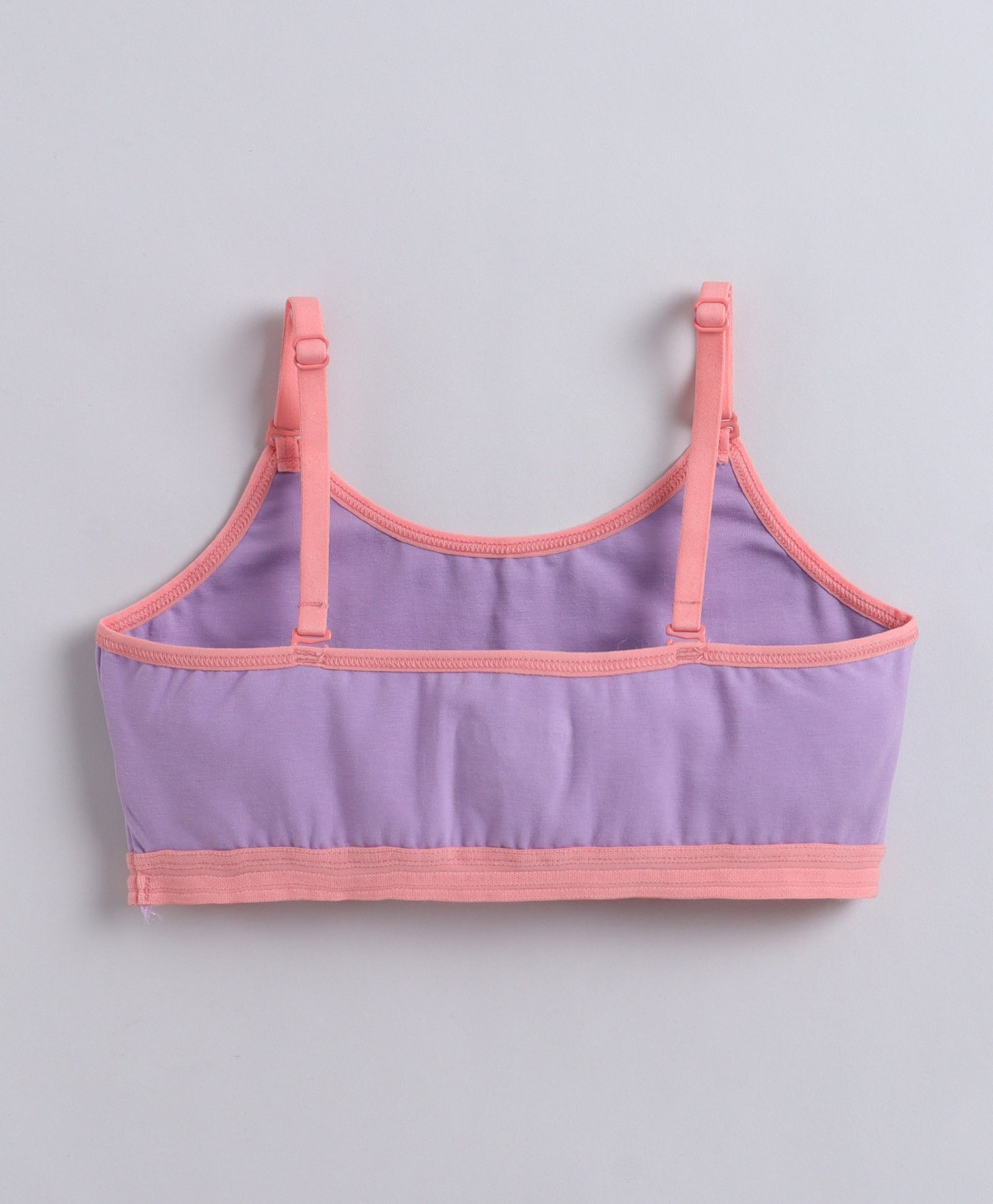 BUMZEE Peach & Lavender Girls Cotton Non Padded Beginners Bra Pack of 2