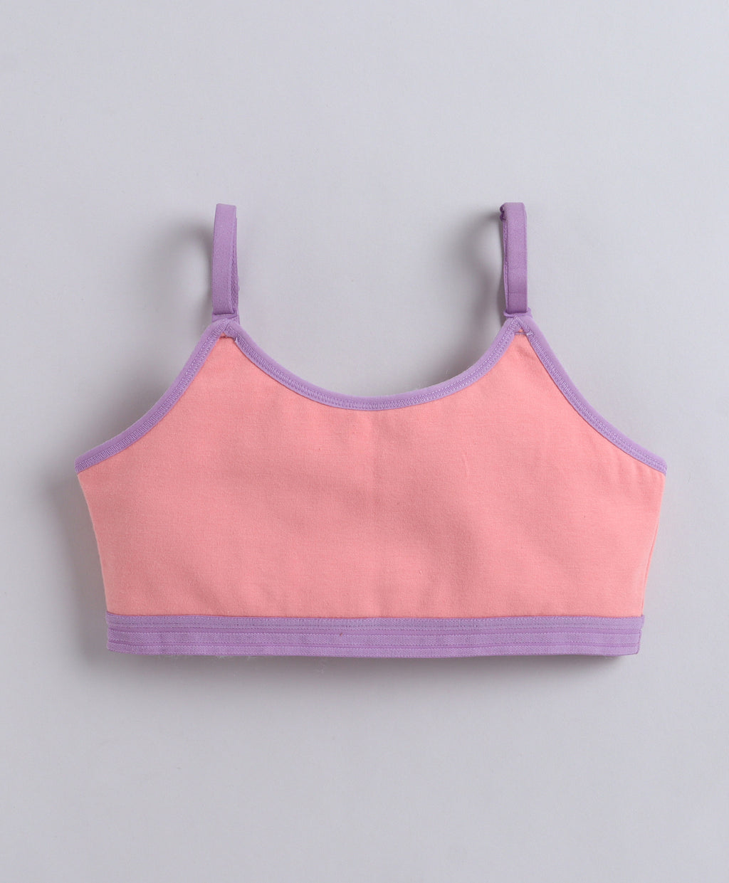 Bumzee Peach & Lavender Beginners Bra, Pack of 2, Sleeveless, Stretch Cotton, Non Padded (Style Peb11484)