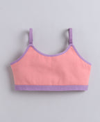 Bumzee Peach & Lavender Beginners Bra, Pack of 2, Sleeveless, Stretch Cotton, Non Padded (Style Peb11484)