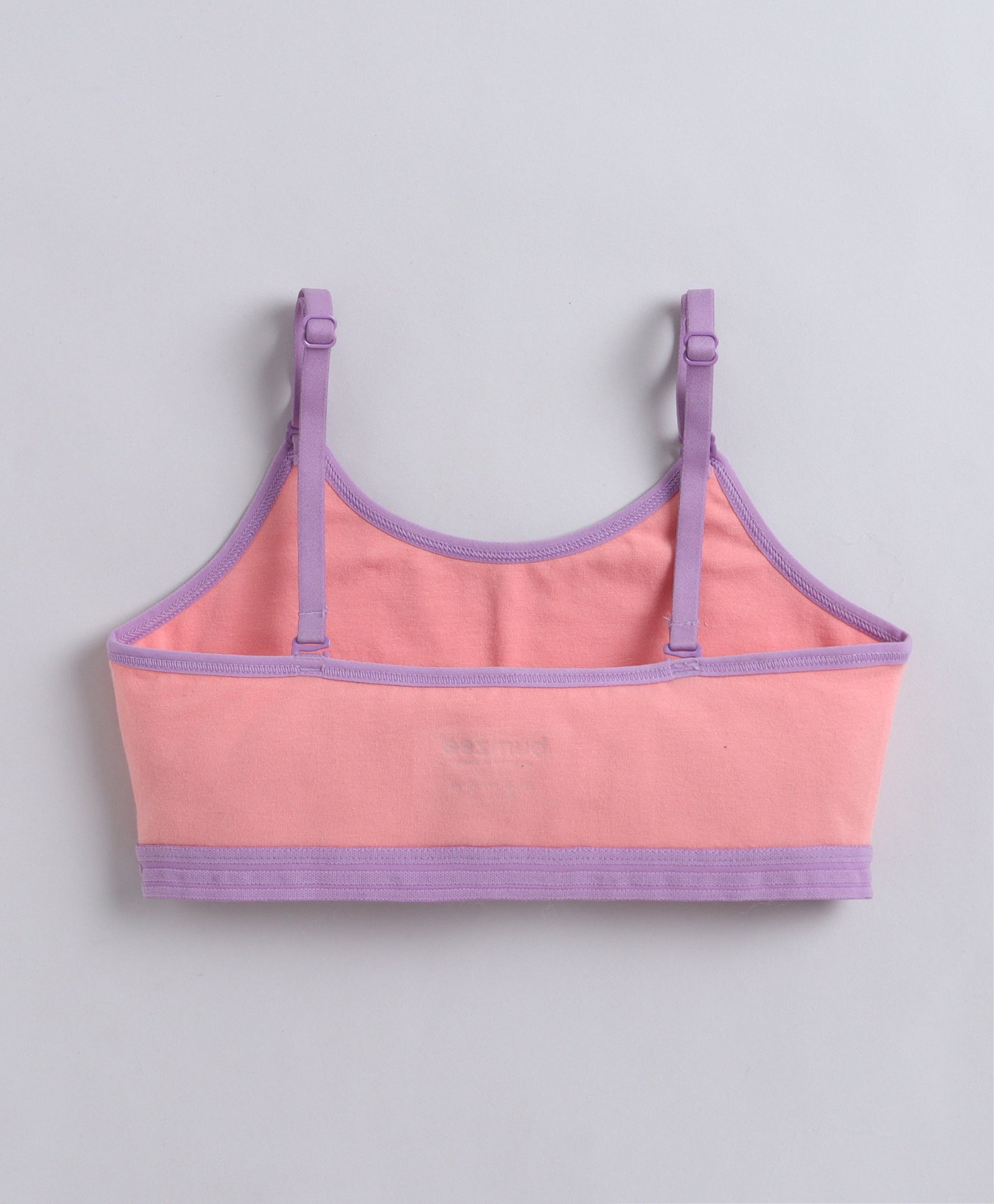 BUMZEE Peach & Lavender Girls Cotton Non Padded Beginners Bra Pack of 2