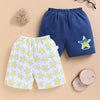 BUMZEE Off White & Blue Boys Shorts Pack Of 2