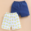 BUMZEE Off White & Blue Boys Shorts Pack Of 2