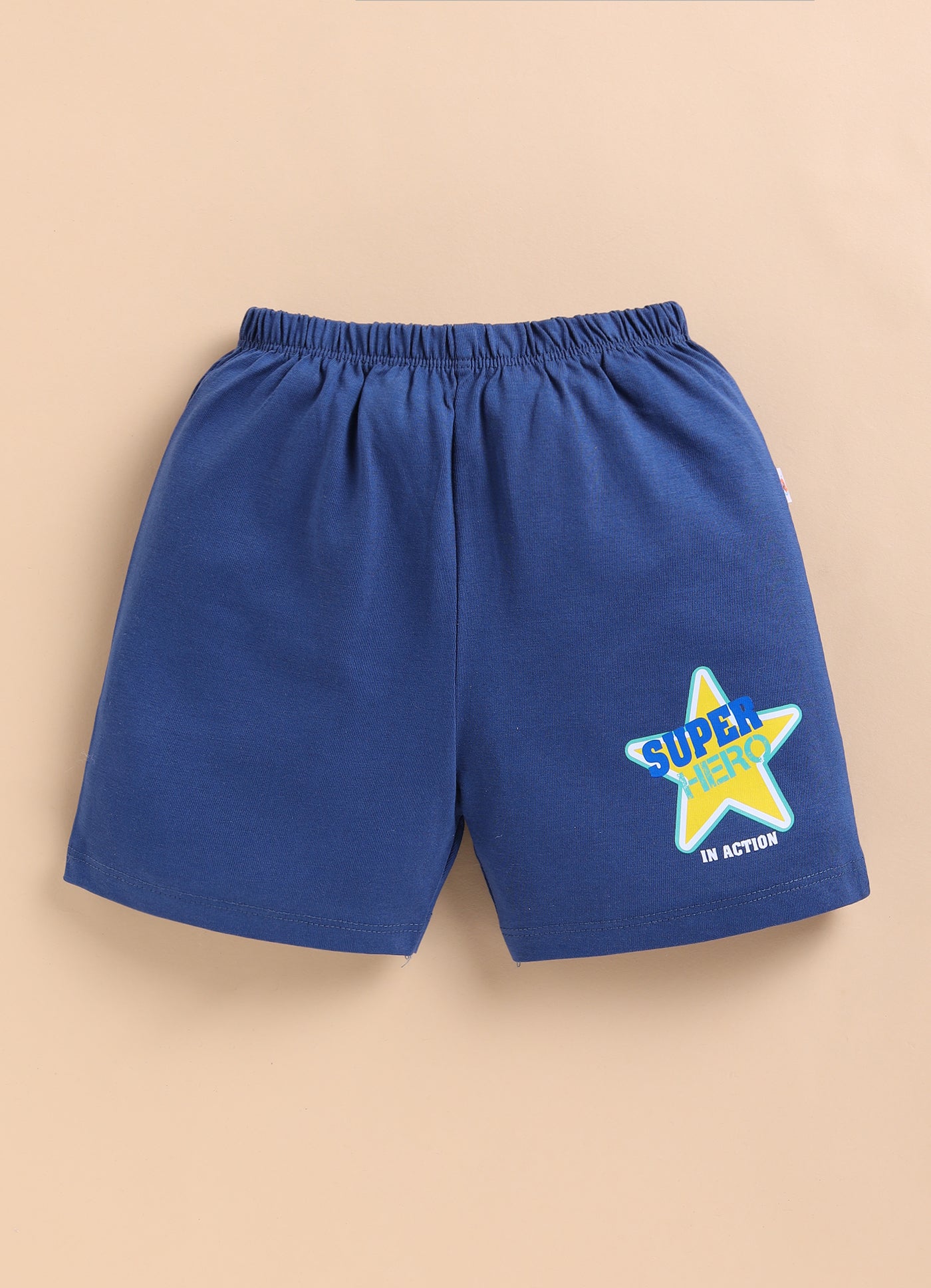 BUMZEE Off White & Blue Boys Shorts Pack Of 2