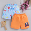 BUMZEE Orange & Sky Blue Boys Shorts Pack Of 2
