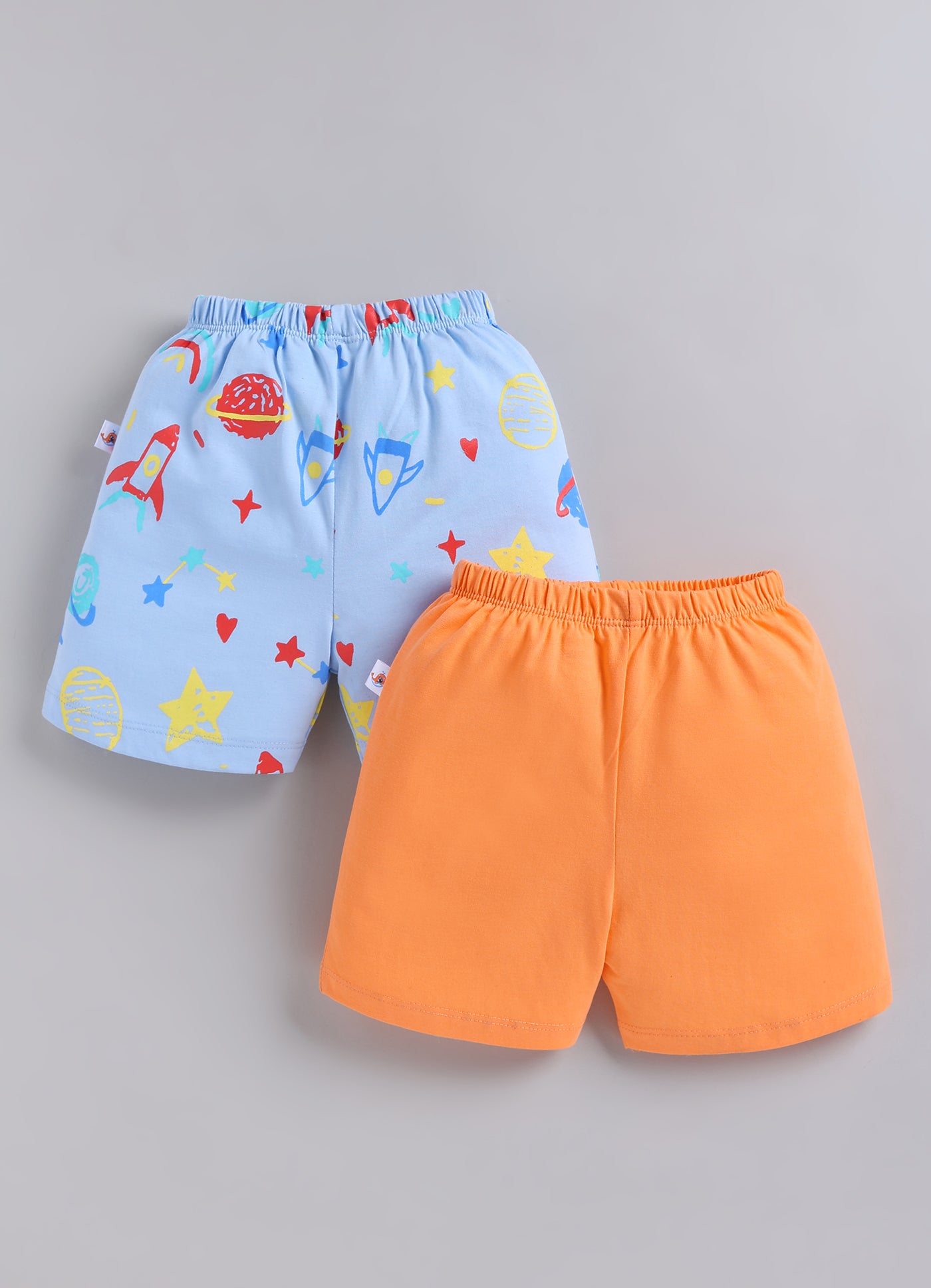 BUMZEE Orange & Sky Blue Boys Shorts Pack Of 2