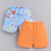 BUMZEE Orange & Sky Blue Boys Shorts Pack Of 2