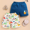 BUMZEE Cream & Teal Blue Boys Shorts Pack Of 2