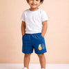 BUMZEE Cream & Teal Blue Boys Shorts Pack Of 2