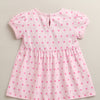 Pink Girls Cap Sleeves Cotton Knee Length Frock