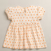 Peach Girls Cap Sleeves Cotton Knee Length Frock