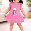 Pink Girls Cap Sleeves Frock / Dress