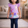 Lavender Girls Cap Sleeves Frock / Dress