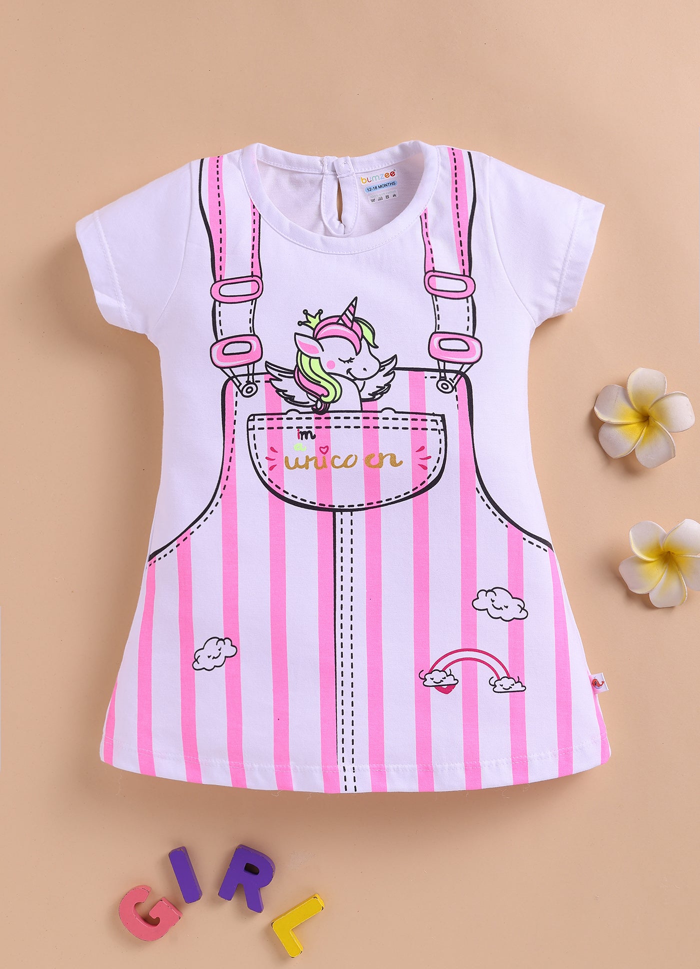 White Girls Cap Sleeves Frock / Dress