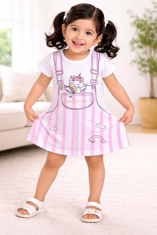 White Girls Cap Sleeves Frock / Dress