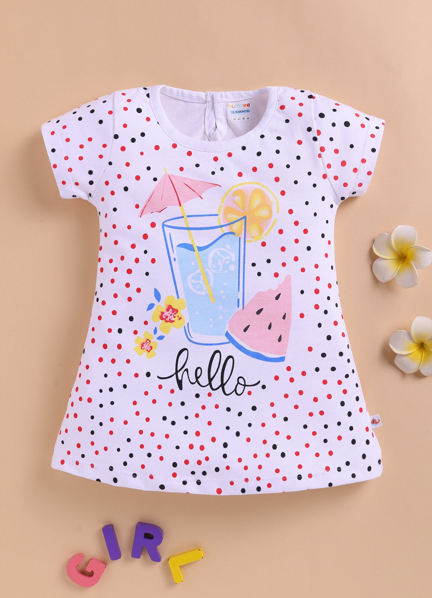 White Girls Cap Sleeves Frock / Dress