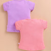 BUMZEE Peach & Lavender Girls Half Sleeves Cotton T-Shirts Pack Of 2