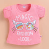 BUMZEE Peach & Lavender Girls Half Sleeves Cotton T-Shirts Pack Of 2