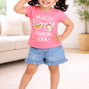 BUMZEE Peach & Lavender Girls Half Sleeves Cotton T-Shirts Pack Of 2