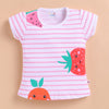 BUMZEE White & Pink Girls Half Sleeves Cotton T-Shirts Pack Of 2