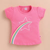 BUMZEE White & Pink Girls Half Sleeves Cotton T-Shirts Pack Of 2