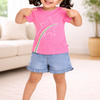 BUMZEE White & Pink Girls Half Sleeves Cotton T-Shirts Pack Of 2