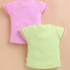 BUMZEE Green & Pink Girls Half Sleeves Cotton T-Shirts Pack Of 2
