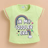 BUMZEE Green & Pink Girls Half Sleeves Cotton T-Shirts Pack Of 2