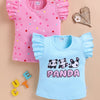 BUMZEE Pink & Blue Girls Half Sleeves Cotton T-Shirts Pack Of 2