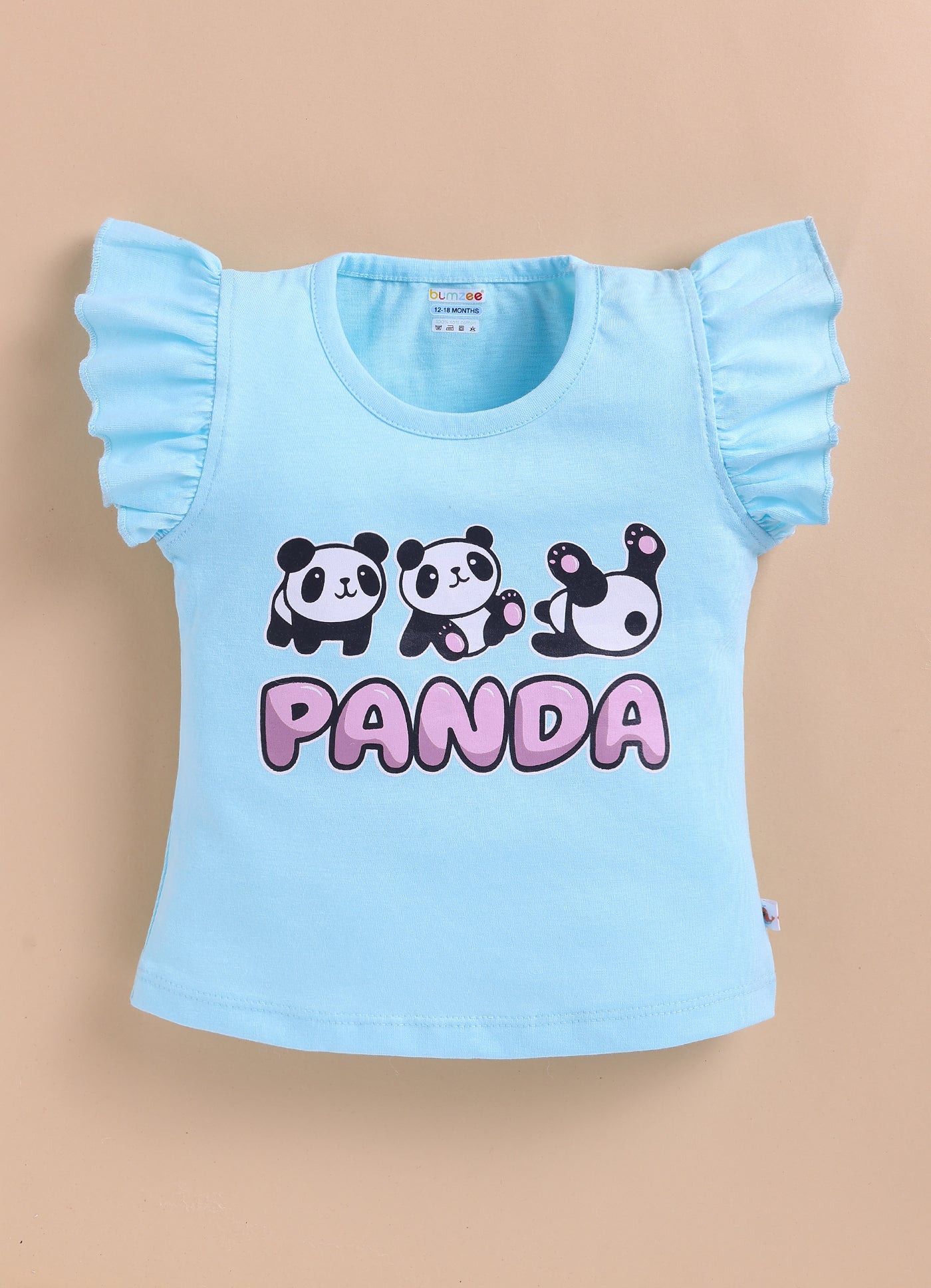 BUMZEE Pink & Blue Girls Half Sleeves Cotton T-Shirts Pack Of 2