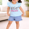 BUMZEE Pink & Blue Girls Half Sleeves Cotton T-Shirts Pack Of 2