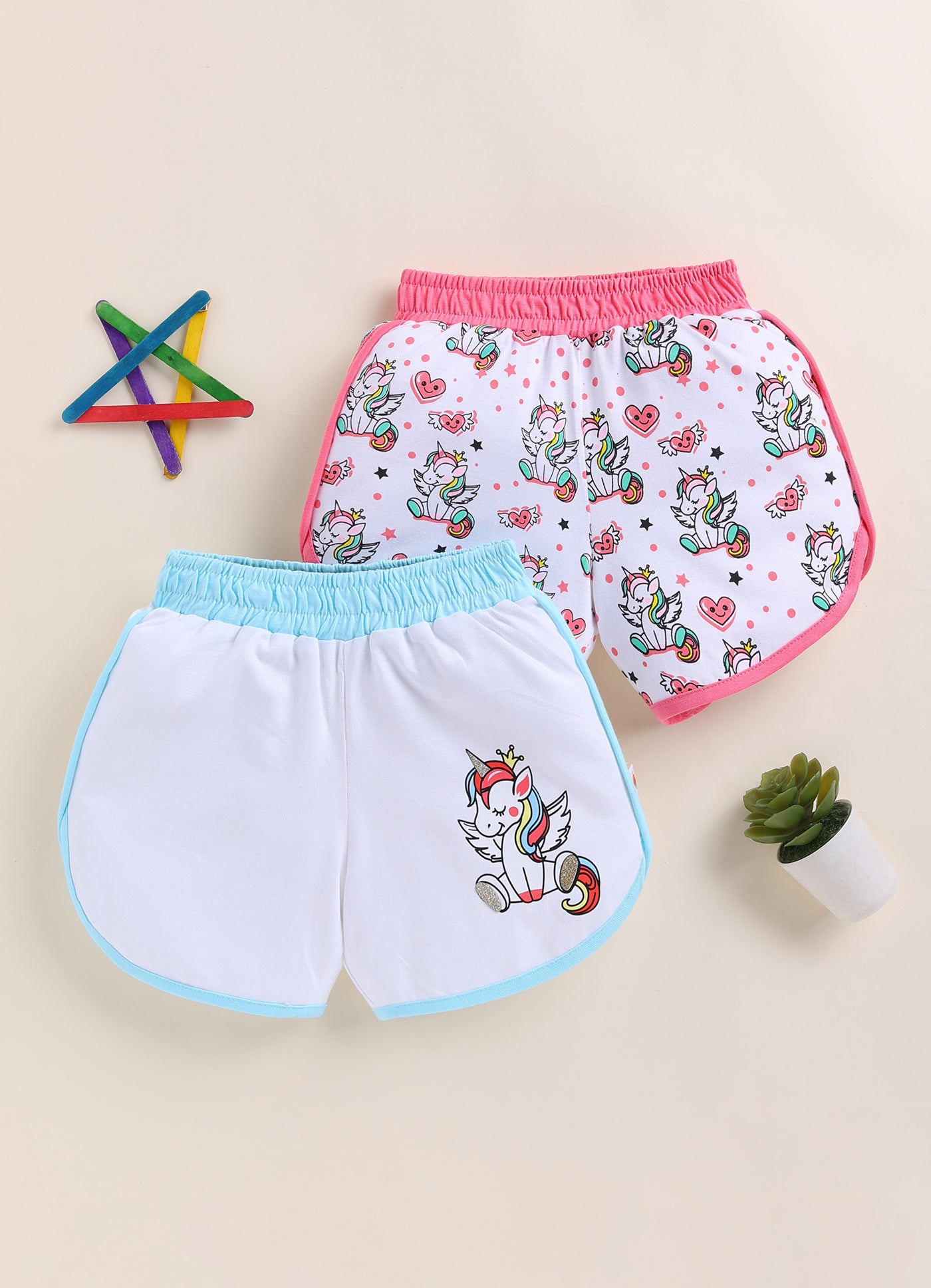 BUMZEE White Girls Shorts Pack Of 2