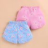 BUMZEE Pink & Sky Blue Girls Shorts Pack Of 2