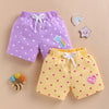 BUMZEE Yellow & Lavender Girls Shorts Pack Of 2