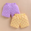 BUMZEE Yellow & Lavender Girls Shorts Pack Of 2