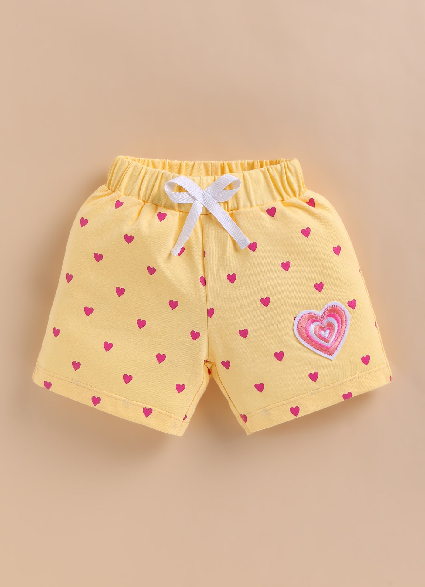 BUMZEE Yellow & Lavender Girls Shorts Pack Of 2