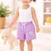 BUMZEE Yellow & Lavender Girls Shorts Pack Of 2