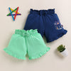 BUMZEE Green & Navy Girls Shorts Pack Of 2