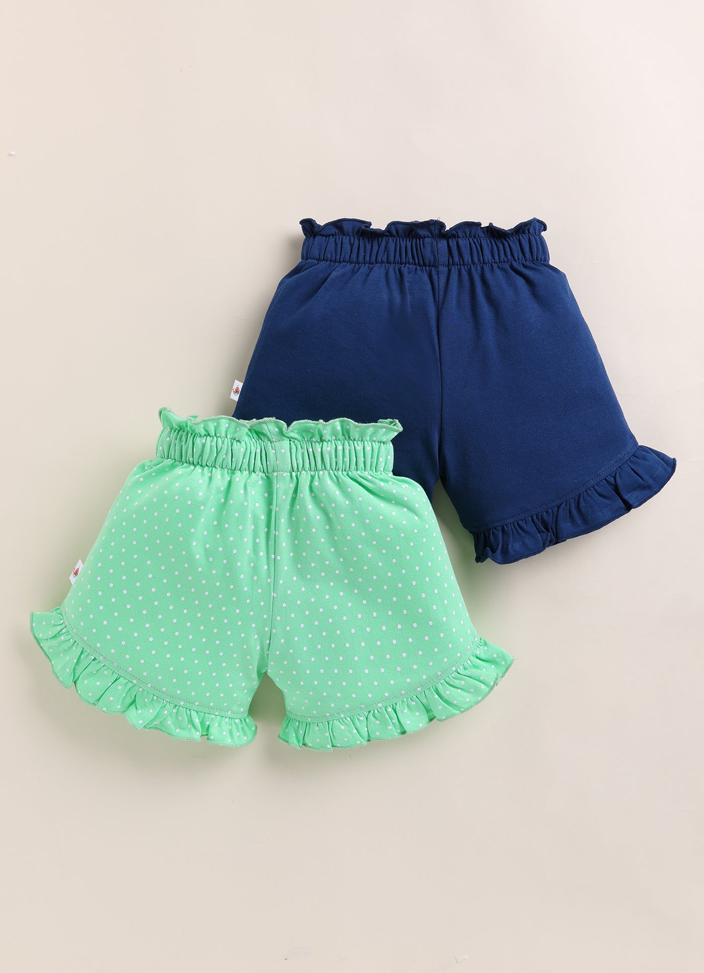BUMZEE Green & Navy Girls Shorts Pack Of 2