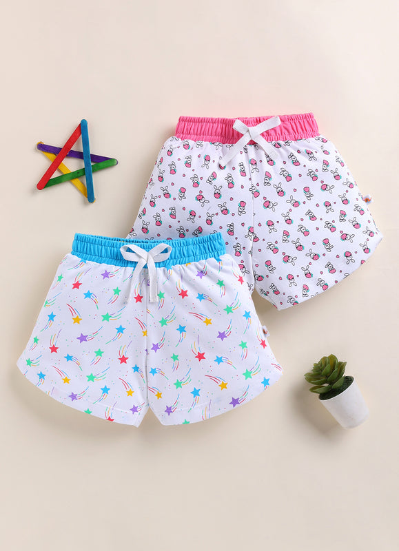 BUMZEE White Girls Shorts Pack Of 2