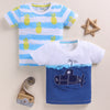 BUMZEE White & Blue Boys Half Sleeves Cotton T-Shirts Pack Of 2