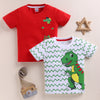 BUMZEE Red & White Boys Half Sleeves Cotton T-Shirts Pack Of 2