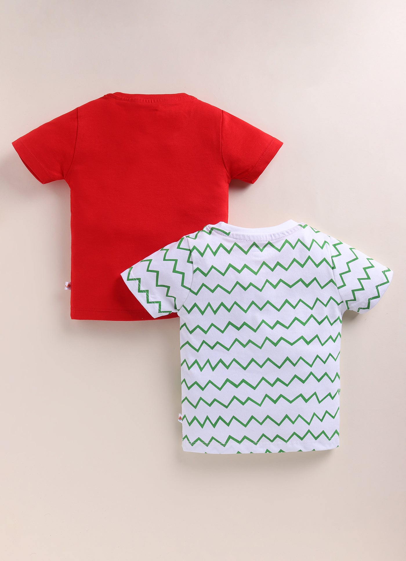 BUMZEE Red & White Boys Half Sleeves Cotton T-Shirts Pack Of 2