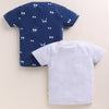 BUMZEE Grey & Teal Boys Half Sleeves Cotton T-Shirts Pack Of 2
