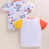 BUMZEE White Boys Half Sleeves Cotton T-Shirts Pack Of 2
