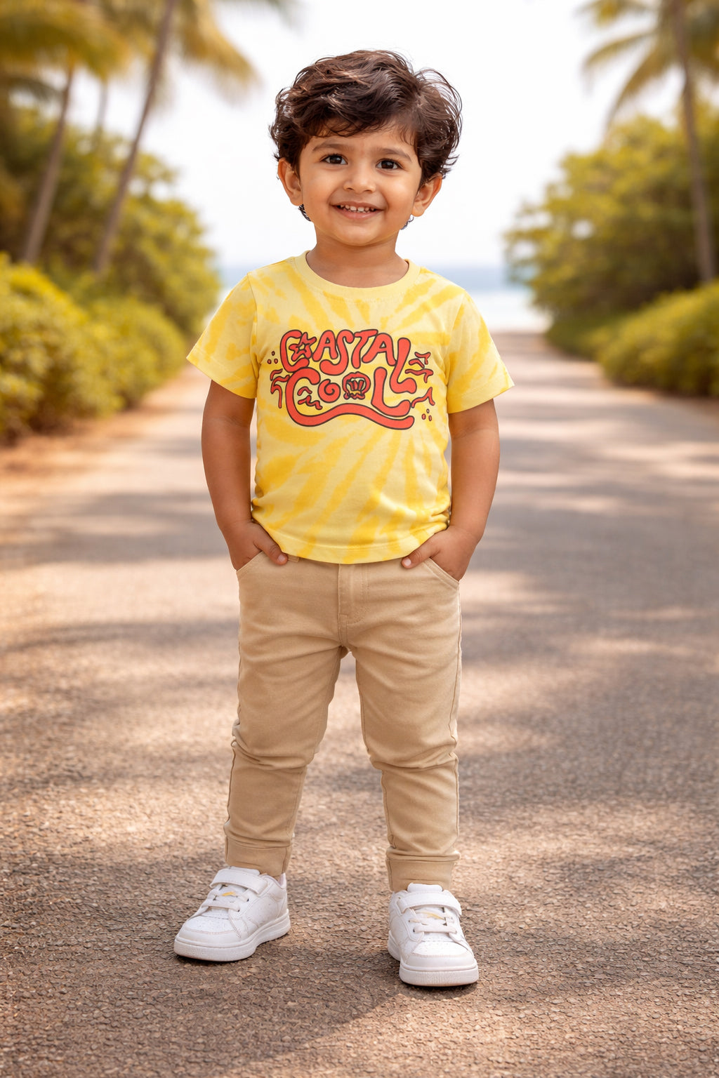 BUMZEE Yellow & White Boys Half Sleeves Cotton T-Shirts Pack Of 2