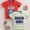 BUMZEE Red & Green Boys Half Sleeves Cotton T-Shirts Pack Of 2