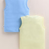 BUMZEE Yellow & Sky Blue Boys Sleeveless Cotton T-Shirts Pack Of 2