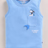 BUMZEE Yellow & Sky Blue Boys Sleeveless Cotton T-Shirts Pack Of 2